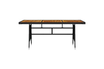 Hagebord svart 160x70x72 cm polyrotting og heltre akasie - Svart - Hagemøbler - Hagebord - Spisebord ute