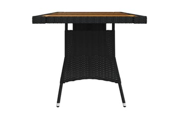 Hagebord svart 160x70x72 cm polyrotting og heltre akasie - Svart - Hagemøbler - Hagebord - Spisebord ute