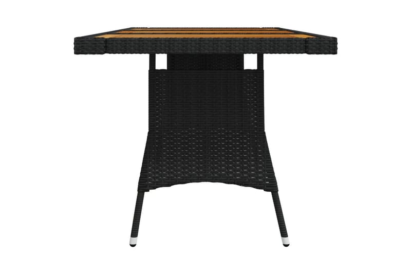 Hagebord svart 160x70x72 cm polyrotting og heltre akasie - Svart - Hagemøbler - Hagebord - Spisebord ute
