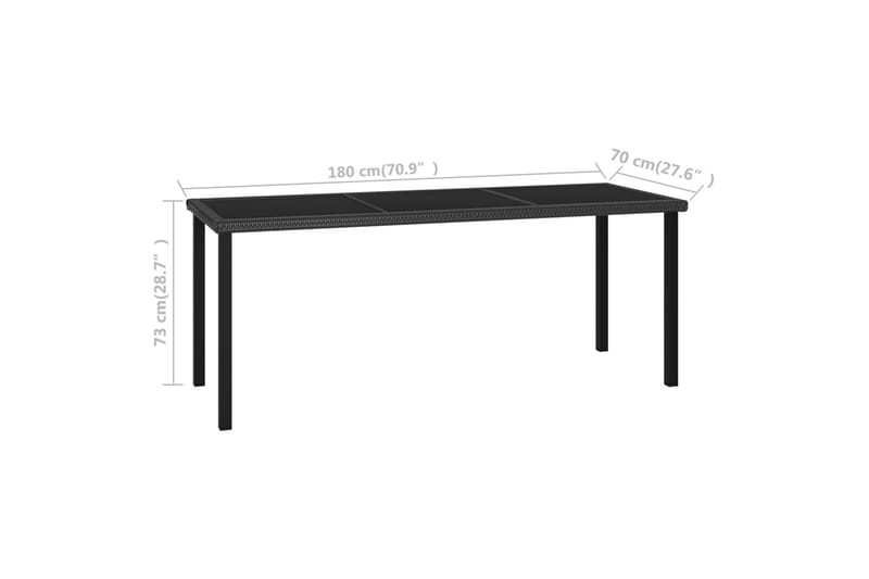 Hagebord svart 180x70x73 cm polyrotting - Svart - Hagemøbler - Hagebord - Spisebord ute