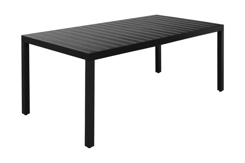Hagebord svart 185x90x74 cm aluminium og WPC - Svart - Spisebord ute