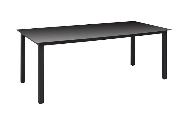 Hagebord svart 190x90x74 cm aluminium og glass - Glass/Svart - Hagemøbler - Hagebord - Spisebord ute
