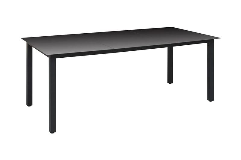 Hagebord svart 190x90x74 cm aluminium og glass - Glass/Svart - Spisebord ute