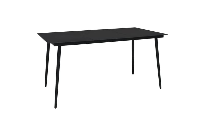 Hagebord svart 190x90x74 cm stål og glass - Svart - Hagemøbler - Hagebord - Spisebord ute