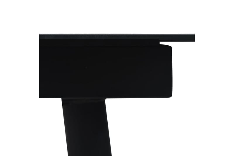 Hagebord svart 190x90x74 cm stål og glass - Svart - Spisebord ute