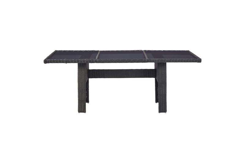 Hagebord svart 200x100x74 cm glass og polyrotting - Svart - Spisebord ute