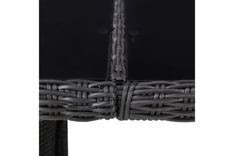 Hagebord svart 200x100x74 cm glass og polyrotting - Svart - Spisebord ute