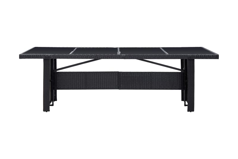 Hagebord svart 240x90x74 cm polyrotting og glass - Svart - Hagemøbler - Hagebord - Spisebord ute