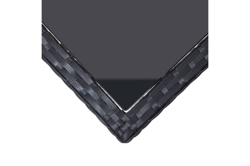 Hagebord svart 240x90x74 cm polyrotting og glass - Svart - Spisebord ute