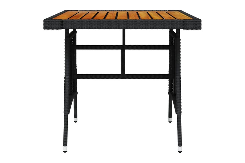 Hagebord svart 70x70x72 cm polyrotting og heltre akasie - Svart - Spisebord ute