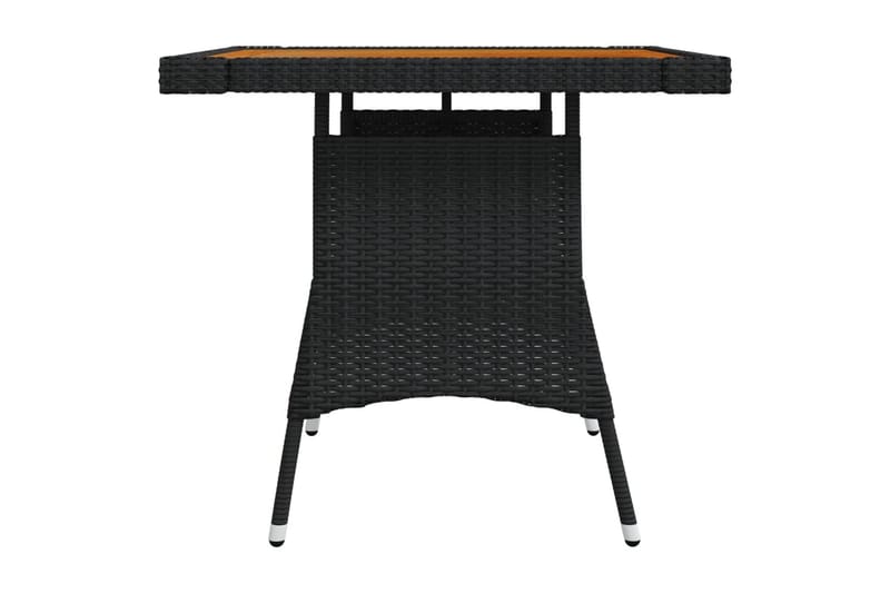Hagebord svart 70x70x72 cm polyrotting og heltre akasie - Svart - Spisebord ute