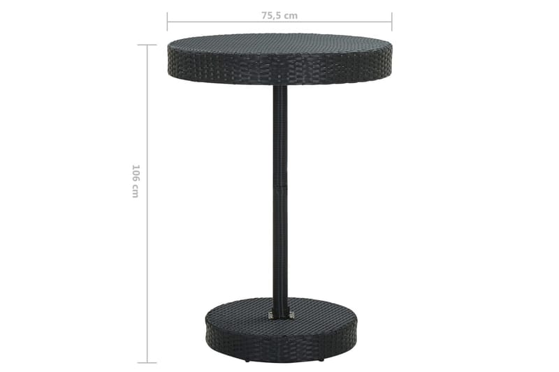 Hagebord svart 75,5x106 cm polyrotting - Svart - Hagemøbler - Hagebord - Spisebord ute