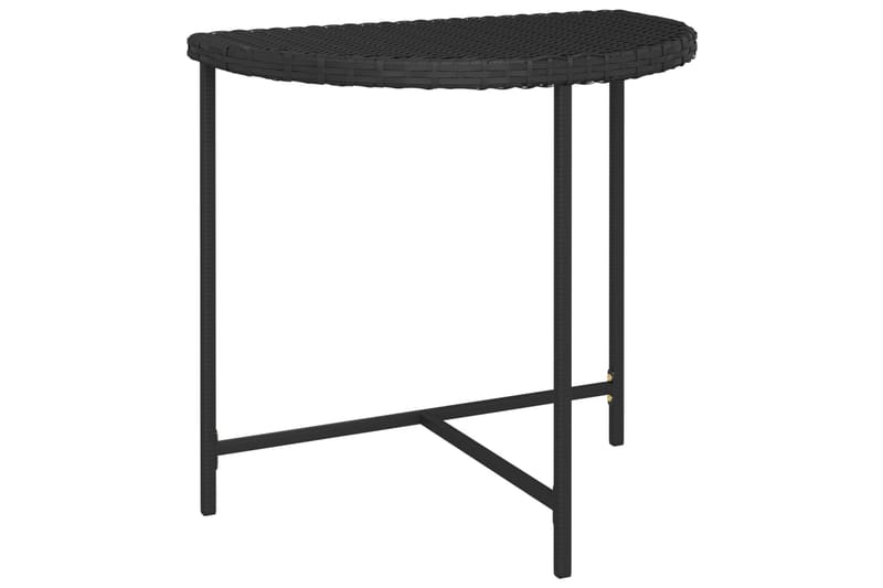 Hagebord svart 80x50x75 cm polyrotting - Svart - Spisebord ute