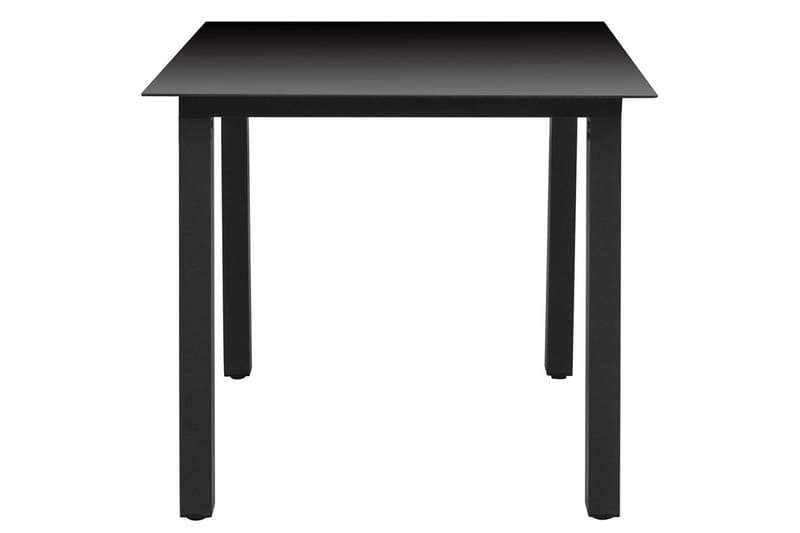 Hagebord svart 80x80x74 cm aluminium og glass - Glass/Svart - Hagemøbler - Hagebord - Spisebord ute