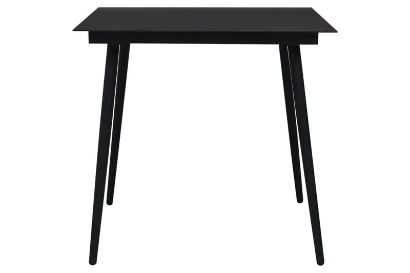 Hagebord svart 80x80x74 cm stål og glass - Svart - Hagemøbler - Hagebord - Spisebord ute