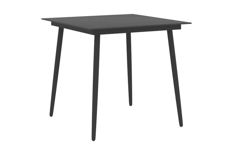 Hagebord svart 80x80x74 cm stål og glass - Svart - Hagemøbler - Hagebord - Spisebord ute