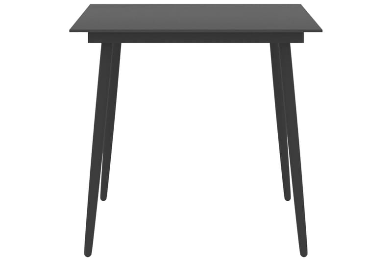 Hagebord svart 80x80x74 cm stål og glass - Svart - Hagemøbler - Hagebord - Spisebord ute