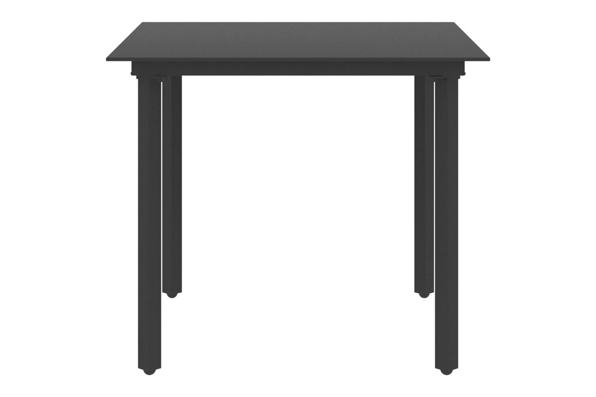 Hagebord svart 80x80x74 cm stål og glass - Svart - Hagemøbler - Hagebord - Spisebord ute