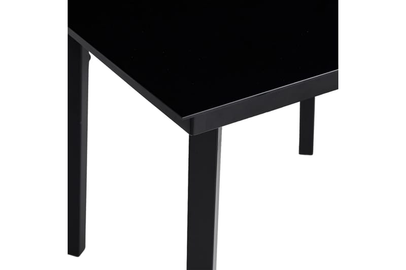 Hagebord svart 80x80x74 cm stål og glass - Svart - Hagemøbler - Hagebord - Spisebord ute