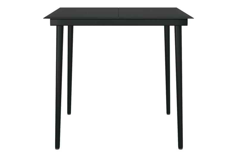 Hagebord svart 80x80x74 cm stål og glass - Svart - Hagemøbler - Hagebord - Spisebord ute
