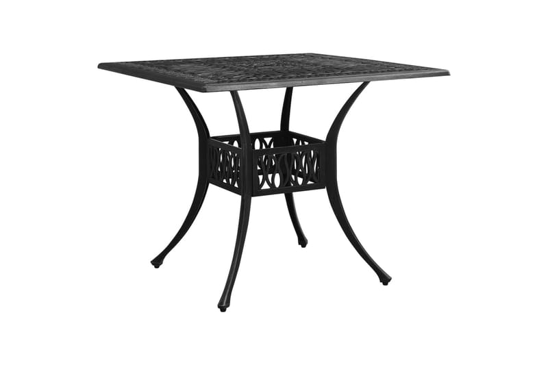 Hagebord svart 90x90x73 cm støpt aluminium - Svart - Spisebord ute