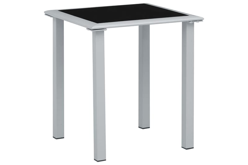 Hagebord svart og sølv 41x41x45 cm stål og glass - Silver - Hagemøbler - Hagebord - Spisebord ute