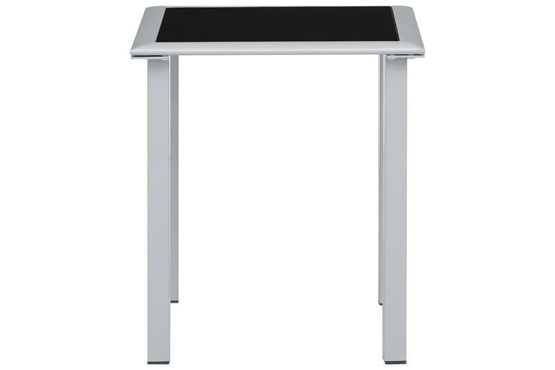 Hagebord svart og sølv 41x41x45 cm stål og glass - Silver - Spisebord ute