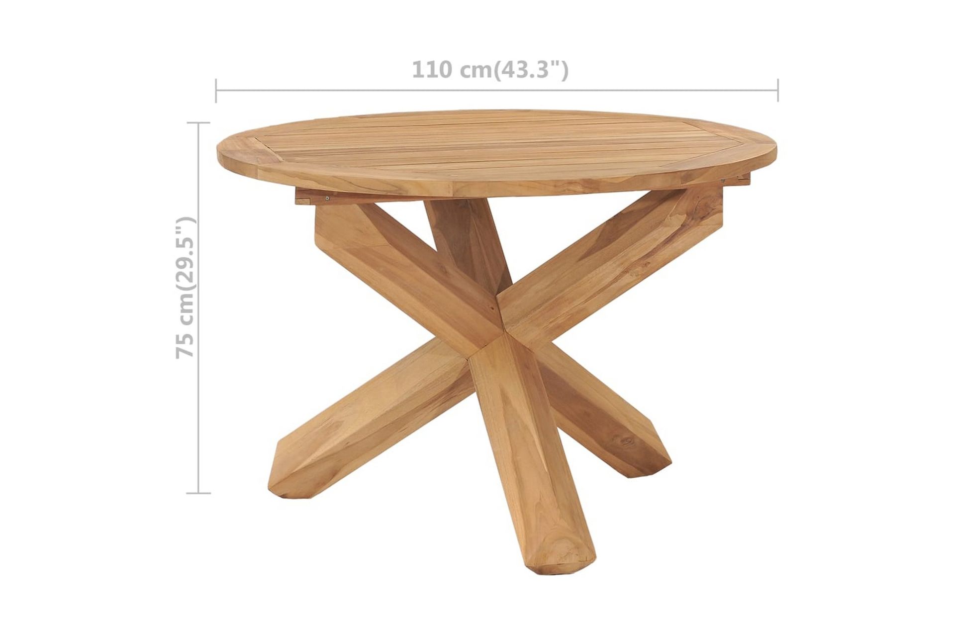 Hagespisebord 110x75 cm heltre teak - Brun - Hagemøbler - Hagebord - Spisebord ute