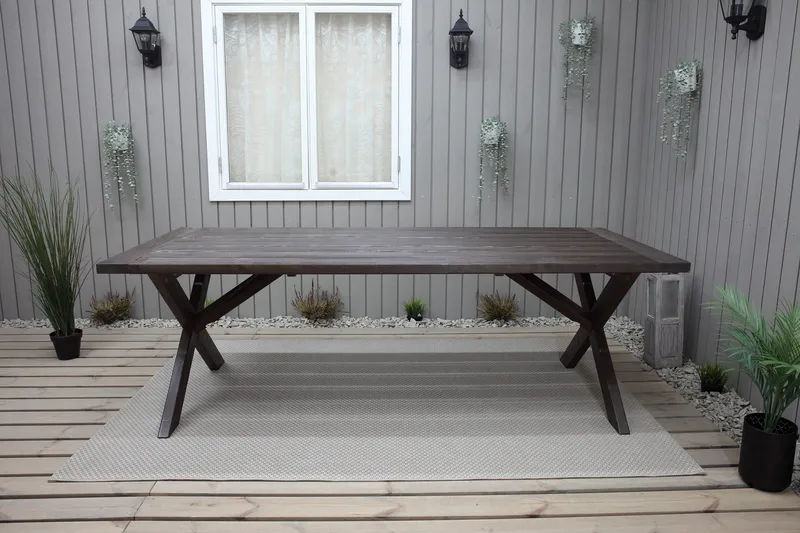 Hains Fasta Spisebord 220 cm - Brun - Hagemøbler - Hagebord - Spisebord ute