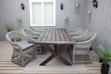Hains Fasta Spisebord 220 cm - Brun - Hagemøbler - Hagebord - Spisebord ute