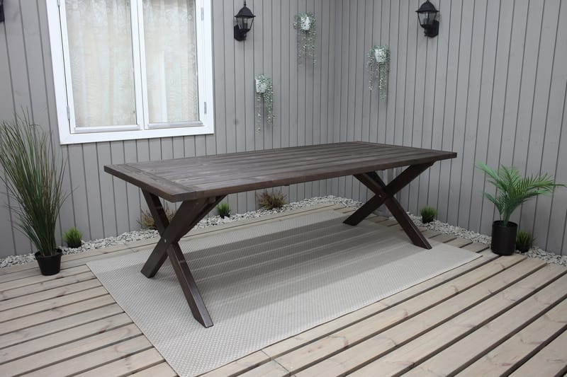 Hains Fasta Spisebord 220 cm - Brun - Hagemøbler - Hagebord - Spisebord ute