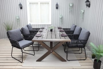 Hains Fasta Spisebord 220 cm - Brun - Hagemøbler - Hagebord - Spisebord ute