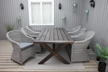 Hains Fasta Spisebord 220 cm - Brun - Hagemøbler - Hagebord - Spisebord ute