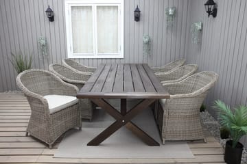 Hains Fasta Spisebord 220 cm - Brun - Hagemøbler - Hagebord - Spisebord ute
