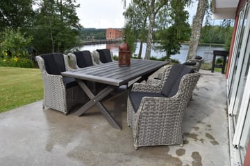 Hains Fasta Spisebord 220 cm - Shabby Chic - Hagemøbler - Hagebord - Spisebord ute