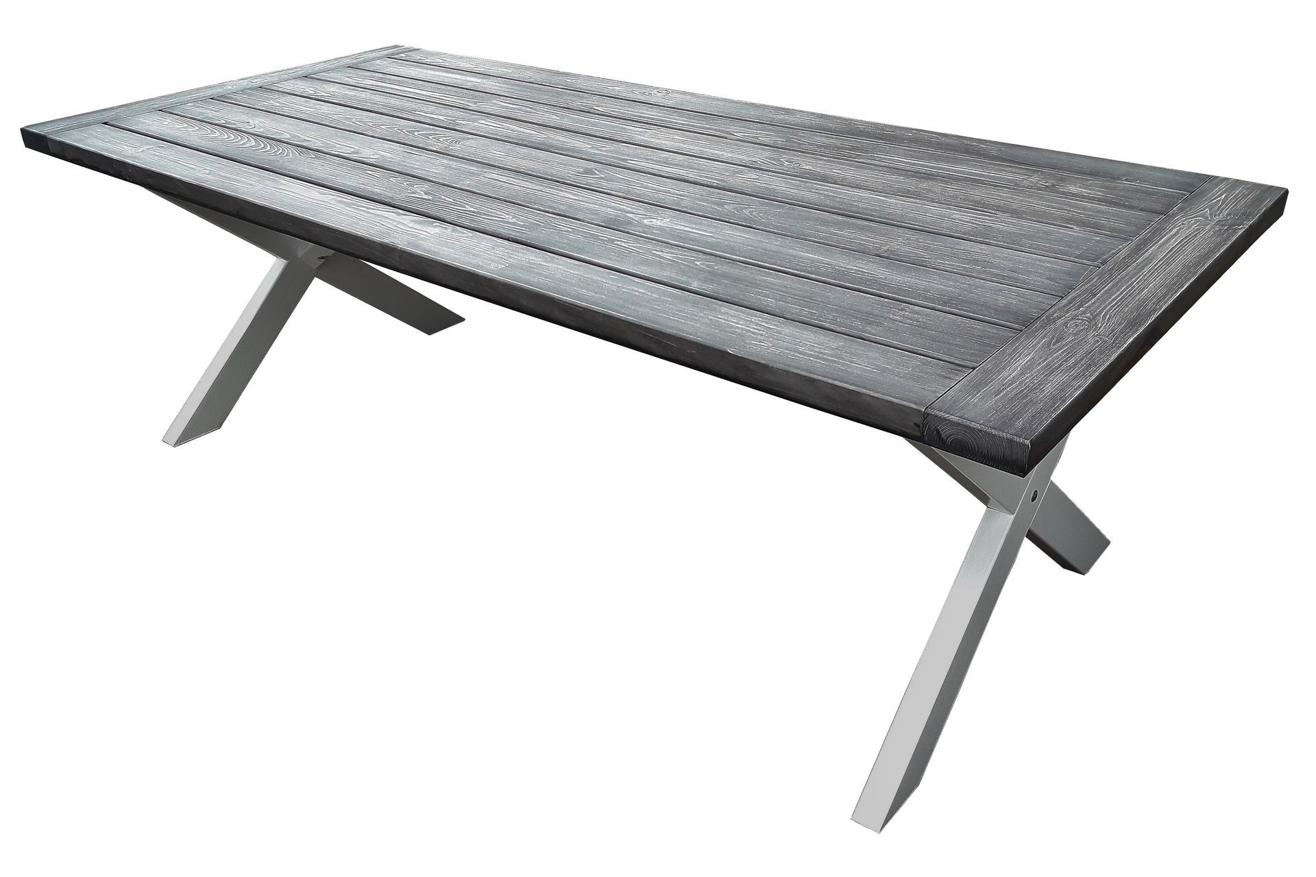 Hains Fasta Spisebord 220 cm - Svart/Grå/Hvit - Hagemøbler - Hagebord - Spisebord ute