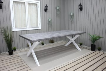 Hains Fasta Spisebord 220 cm - Svart/Grå/Hvit - Hagemøbler - Hagebord - Spisebord ute