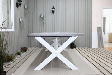 Hains Fasta Spisebord 220 cm - Svart/Grå/Hvit - Hagemøbler - Hagebord - Spisebord ute