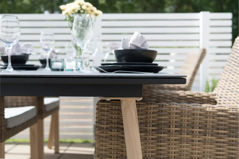 Hillerstorp Fyrsnäs Bord 90X160 Cm - Tre|Natur|Grå - Hagemøbler - Hagebord - Spisebord ute