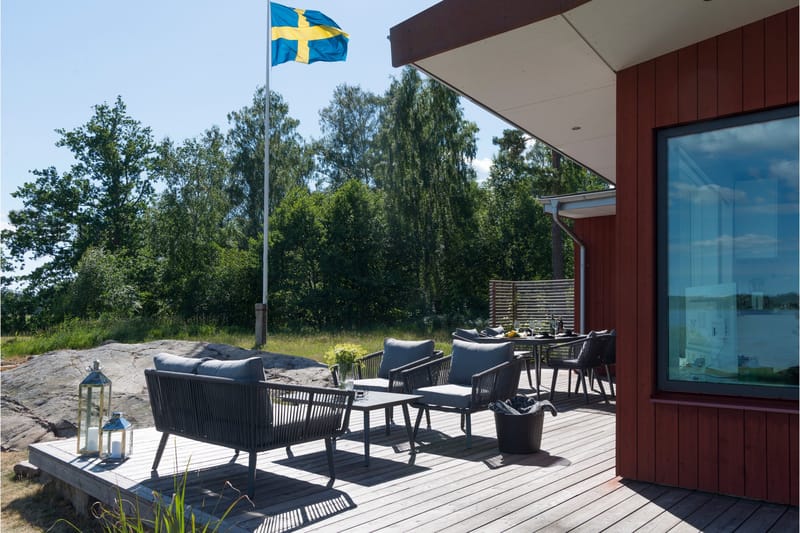 Hillerstorp Hunneslätt Bord 90X150 Cm - Svart|Grå - Hagemøbler - Hagebord - Spisebord ute