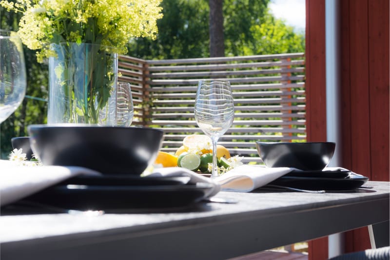 Hillerstorp Hunneslätt Bord 90X150 Cm - Svart|Grå - Hagemøbler - Hagebord - Spisebord ute