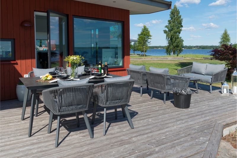 Hillerstorp Hunneslätt Bord 90X150 Cm - Svart|Grå - Hagemøbler - Hagebord - Spisebord ute