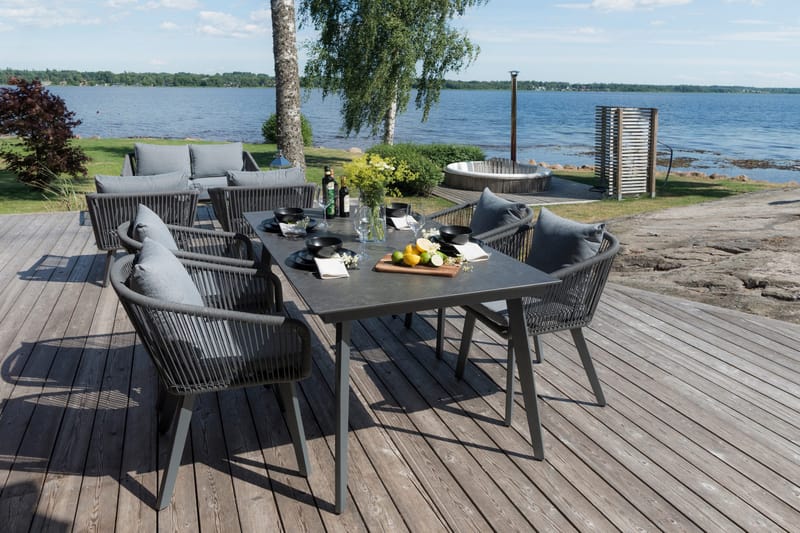 Hillerstorp Hunneslätt Bord 90X150 Cm - Svart|Grå - Hagemøbler - Hagebord - Spisebord ute