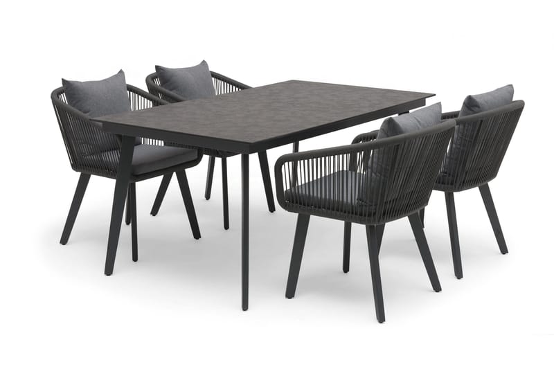 Hillerstorp Hunneslätt utebord 90x150 cm - Svart|grå - Hagemøbler - Hagebord - Spisebord ute