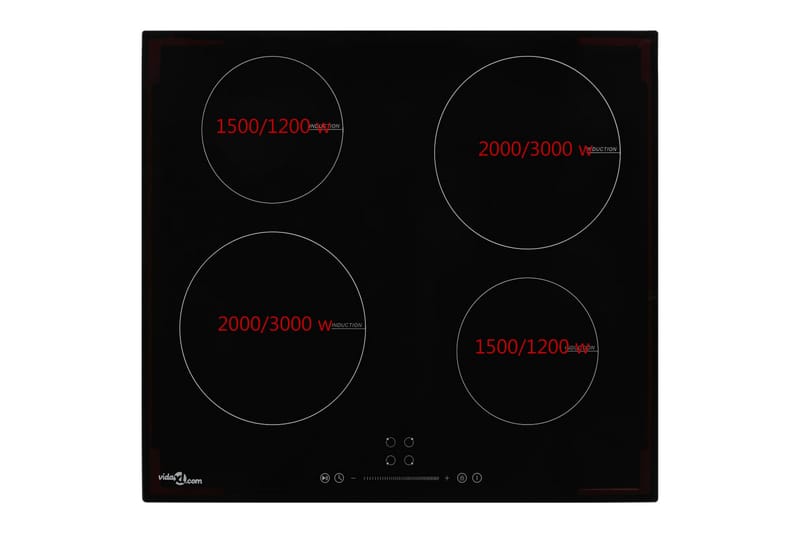 Induksjonskomfyr med 4 plater berøringskontroll glass 7000 W - Hagemøbler - Hagebord - Spisebord ute