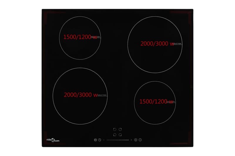 Induksjonskomfyr med 4 plater berøringskontroll glass 7000 W - Spisebord ute