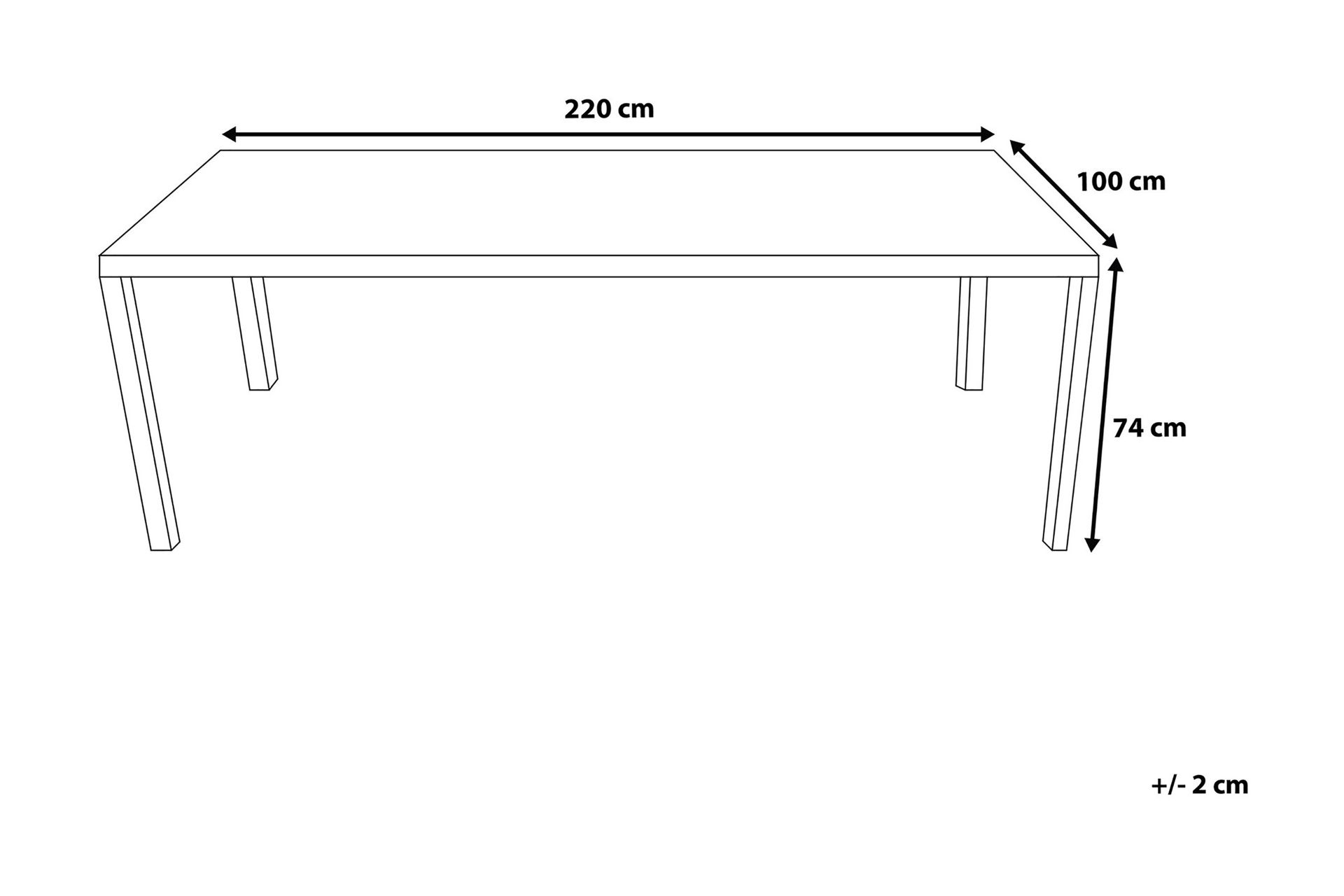 Italy Hagebord 220 cm - Hvit - Hagemøbler - Hagebord - Spisebord ute
