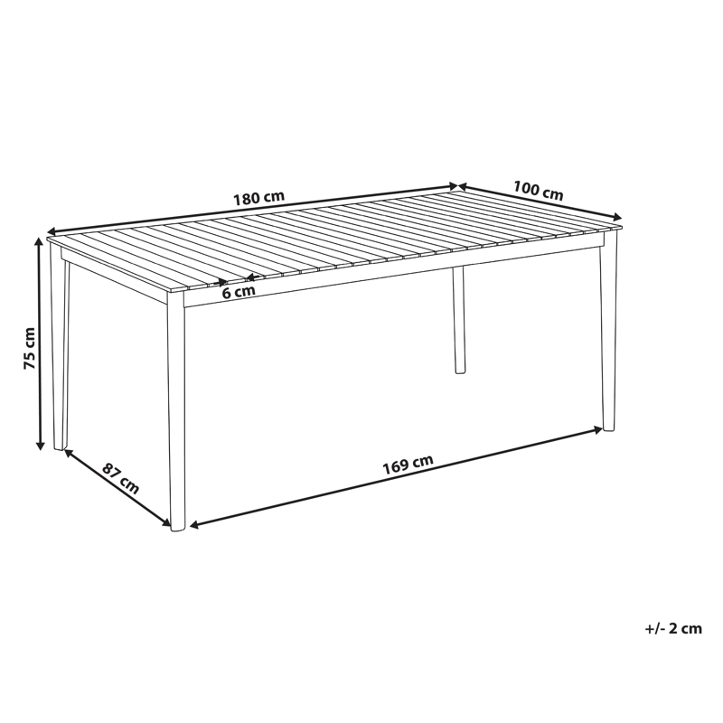 Spisebord utendørs Jaco 100x180 cm akasietre - Brun - Hagemøbler - Hagebord - Spisebord ute