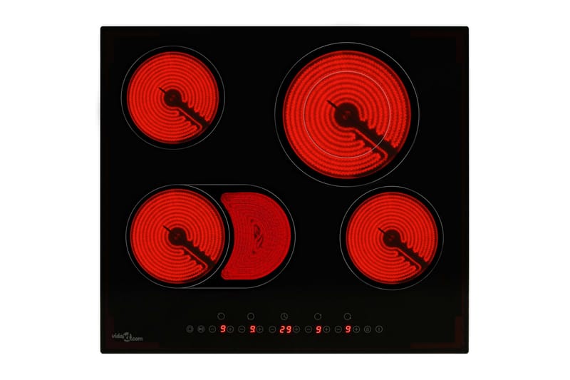 Keramisk komfyr med 4 plater berøringskontroll 6600 W - Hagemøbler - Hagebord - Spisebord ute
