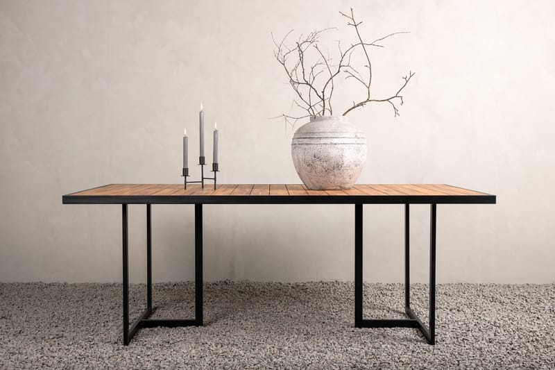 Khung Spisebord 200 cm - Svart/Brun - Hagemøbler - Hagebord - Spisebord ute